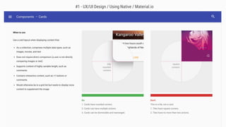 #1 - UX/UI Design / Using Native / Material.io
 