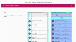 #1 - UX/UI Design / Using Native / Material.io
 