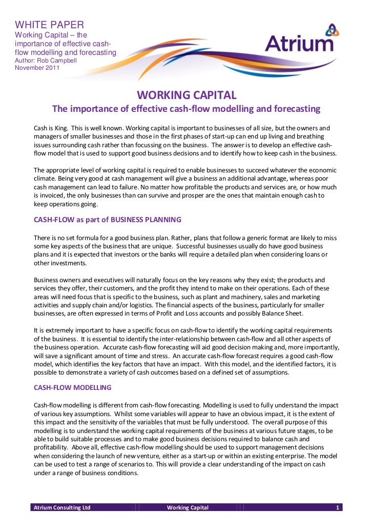 Working Capital White Paper