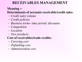 Receivable Term Working capital management | PPT