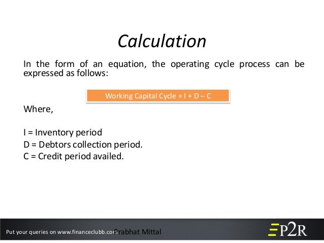 working capital management working capital equation
