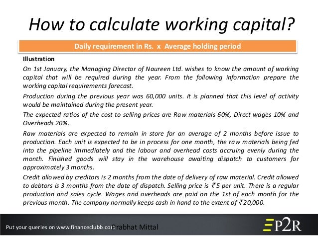 working capital management working capital equation