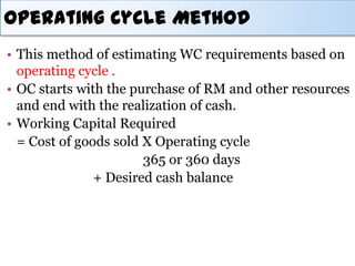 Working Capital Methods Working capital management | PPTX