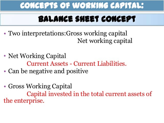 working capital on a balance sheet