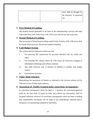First Method Lending Working capital management of ncc bank ltd. prepared by Munna kumar ...
