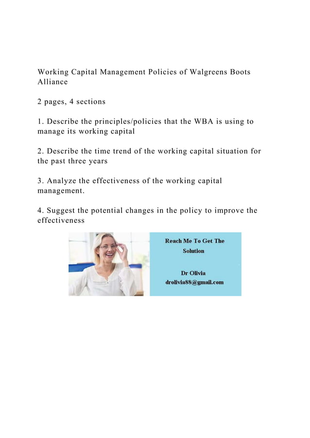 Working Capital Management Policies of Walgreens Boots Alliance.docx
