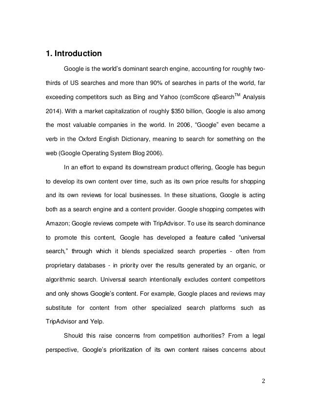 Is Google degrading search? Consumer Harm from Universal Search (Wu) Slide 2