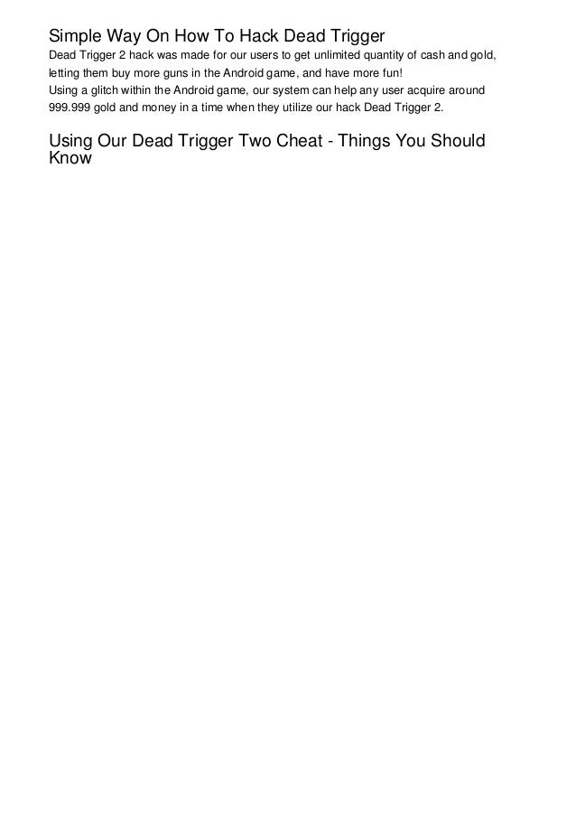 dead trigger 1 hack