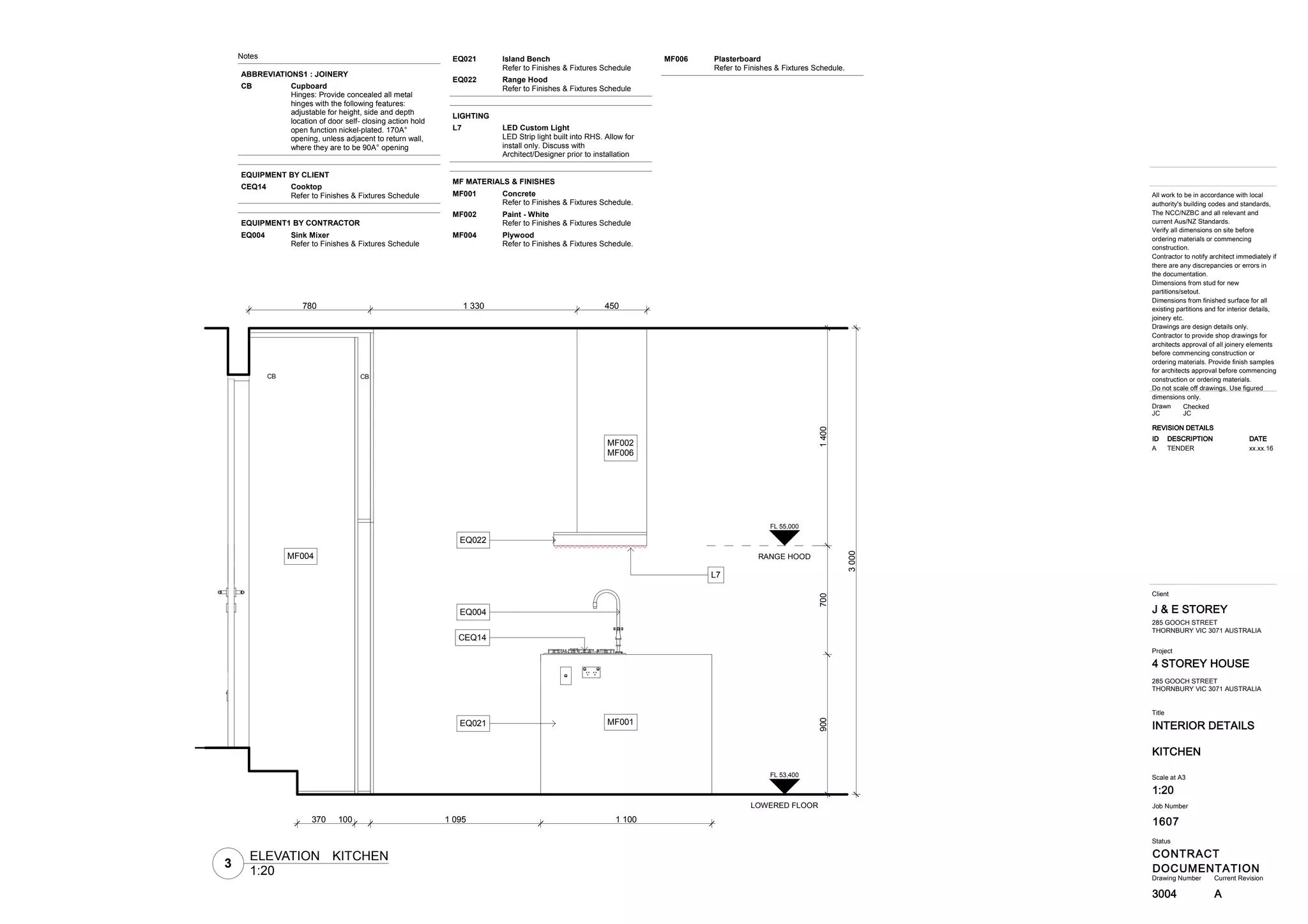 N
1607
TENDER
PLANS
4 STOREY HOUSE
1004
Drawing Number Current Revision
Status
Job Number
FIRST FLOOR SETOUT
Scale at A3
1:100
A
J & E STOREY
Title
Client
Project
285 GOOCH STREET
THORNBURY VIC 3071 AUSTRALIA
285 GOOCH STREET
THORNBURY VIC 3071 AUSTRALIA
UP
125 4 205 135 2 455 135 1 665 135 1 275 135 3 460
135 4 370 135 4 545 135 3 460 135
1 000 12 880 1 600
1 400
135
2 720
6 160 15 480 2 305 11 105
350013512901351000
1575
135
4350
12530301352895125
125409563101840
1030105301850
1256060125
525163101850
52818260
125 13 630 125
6 160 13 880 3 910 11 105
56 900
56900
56900
56 70056 700
57 350
56 410
56 900
RO O F
BE LO W
RO O F
BELO W
A
W
N
IN
G
B
E
LO
W
PERGOLABELOW
CO URT YARD
BEL O W
1 2 3 4 5 6 7 8 9 10 11 12 13 14 15 16 17
1
1:100
PLAN FIRST FLOOR SETOUT
 