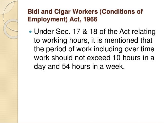 Working hours and employment of young persons