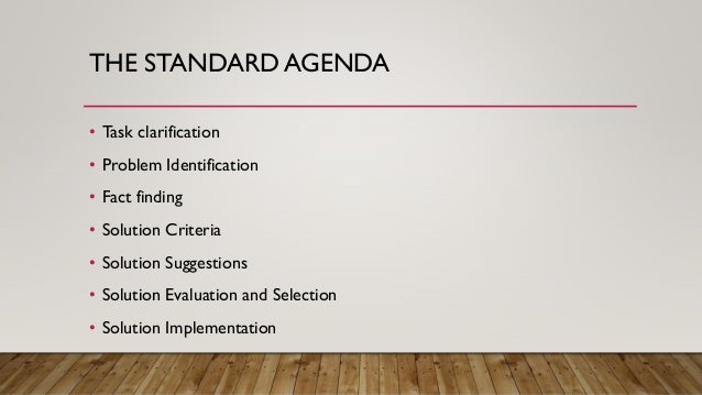 working in groups presentation chapter 10 structured standard agenda