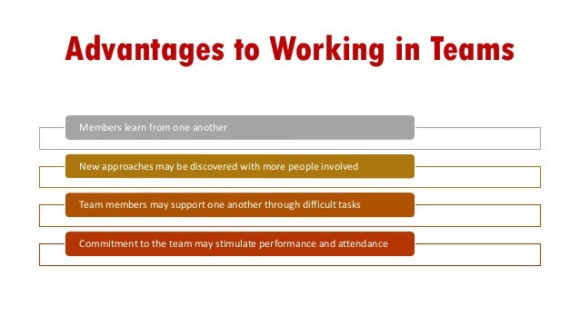 advantages of working as a team