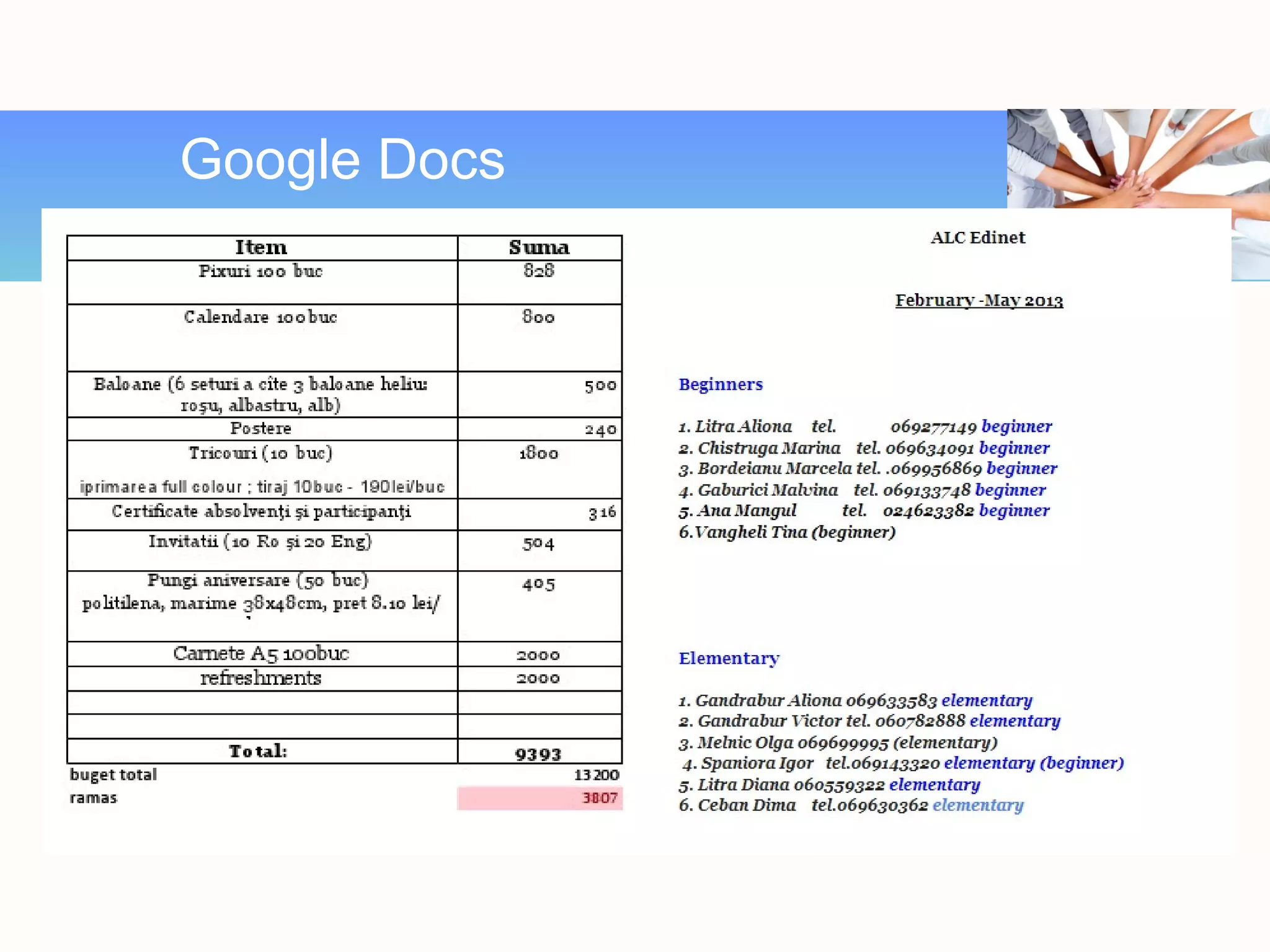 Google Docs
 