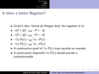 ∧ Math Linear Logic and Constructive Mathematics, after Shulman | PDF