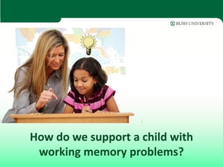 How do we support a child with
 working memory problems?
 