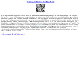 Working Mothers Face A Whirlwind Of Responsibilities | PPT