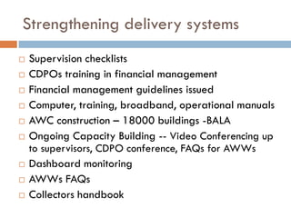 Working multisectorally to improve maternal and child nutrition in India: Odisha experience, Presentation by Arti Ahuja