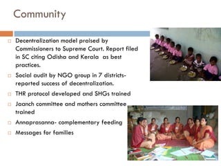 Working multisectorally to improve maternal and child nutrition in India: Odisha experience, Presentation by Arti Ahuja