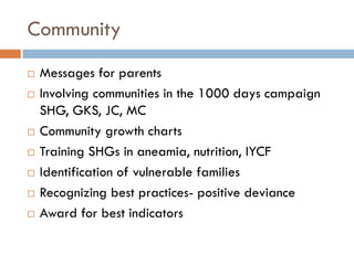 Working multisectorally to improve maternal and child nutrition in India: Odisha experience, Presentation by Arti Ahuja