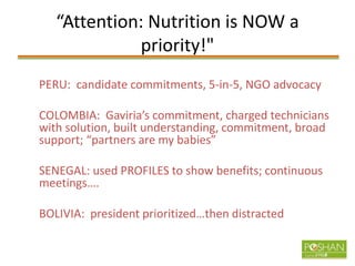 Multisectoral Approaches for Improving Nutrition: Lessons from Global Experiences