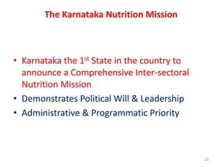 Working multisectorally to improve maternal and child nutrition in India: The Karnataka Comprehensive Nutrition Mission