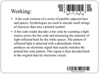 Working of barcode reader Ppt - Unitedworld School of Business