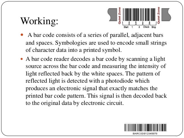 Working Of Barcode Reader Ppt Unitedworld School Of Business