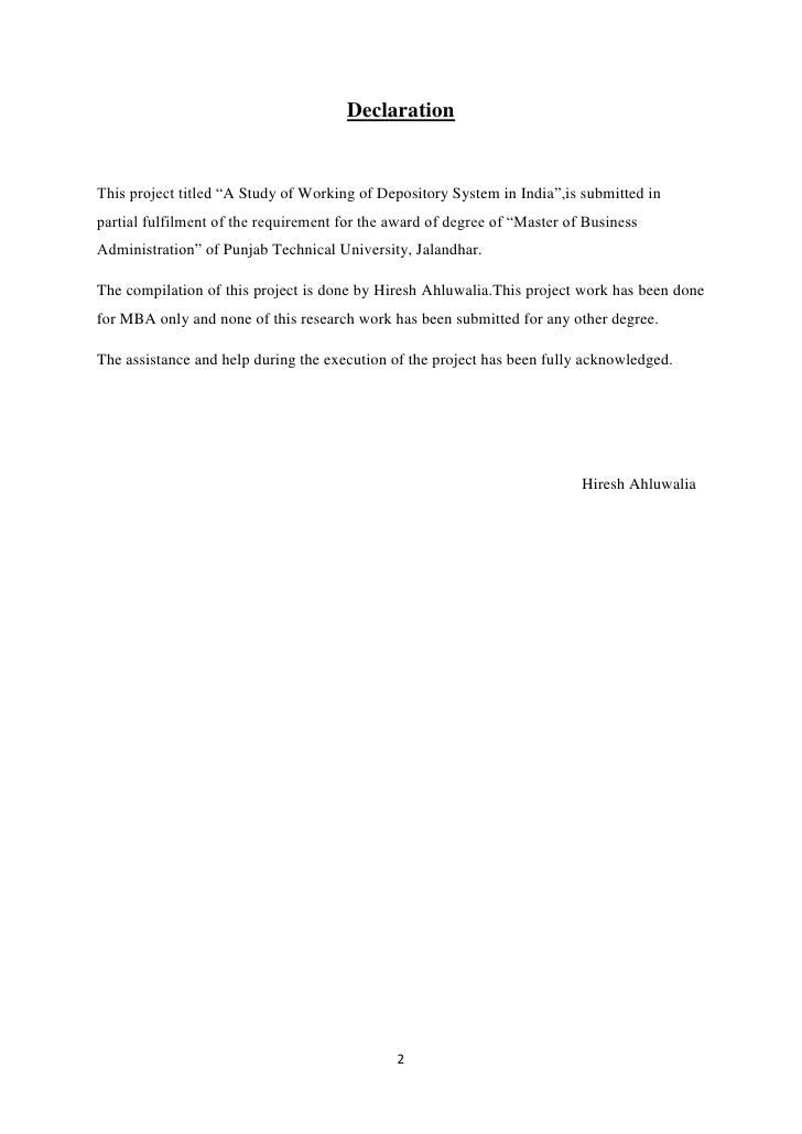 Depository system of stock trading in india