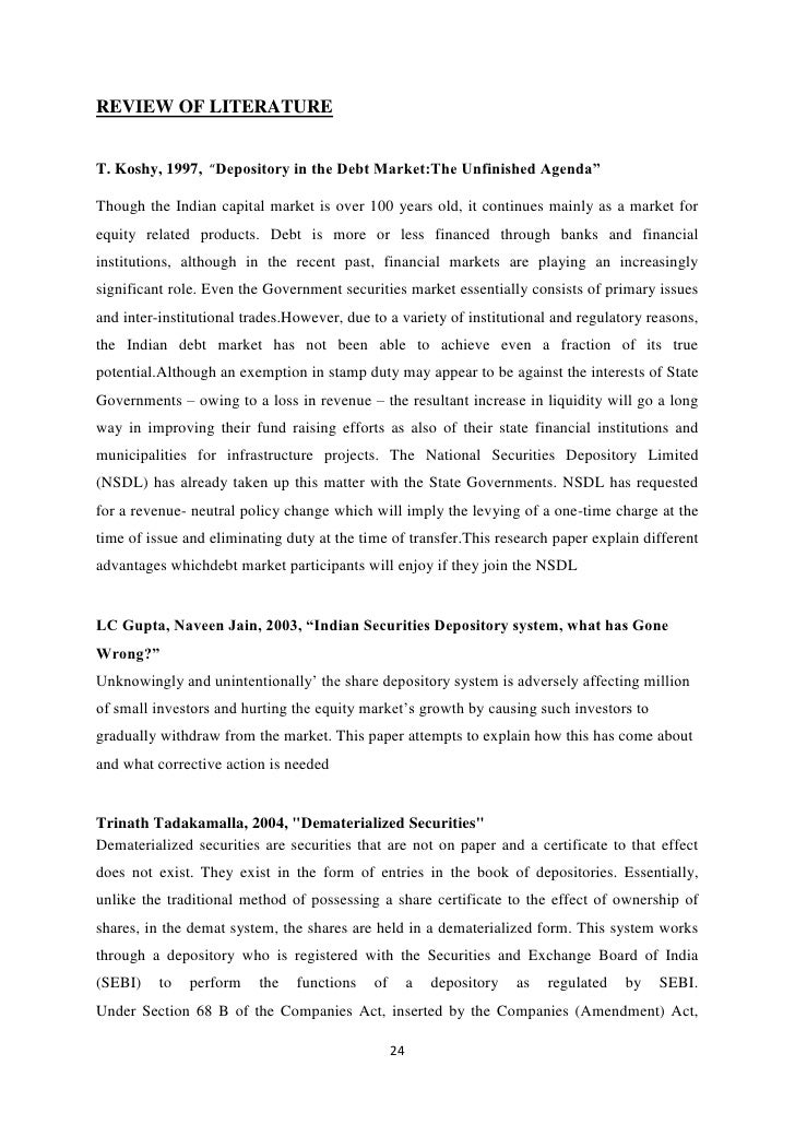 Depository system of stock trading in india