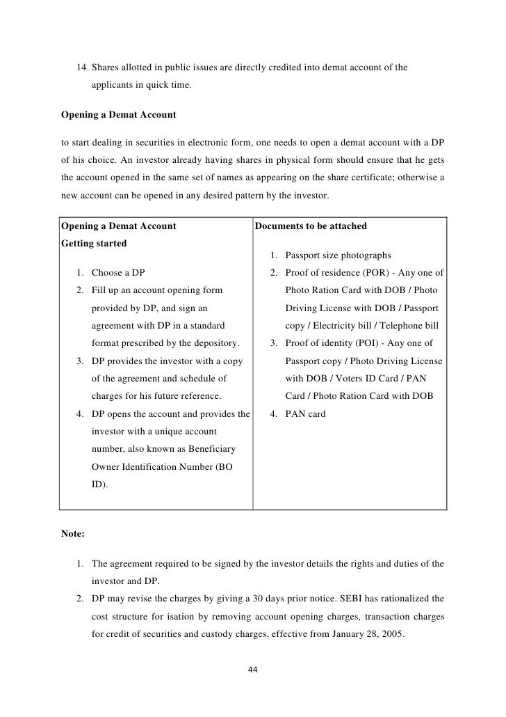 Depository system of stock trading in india