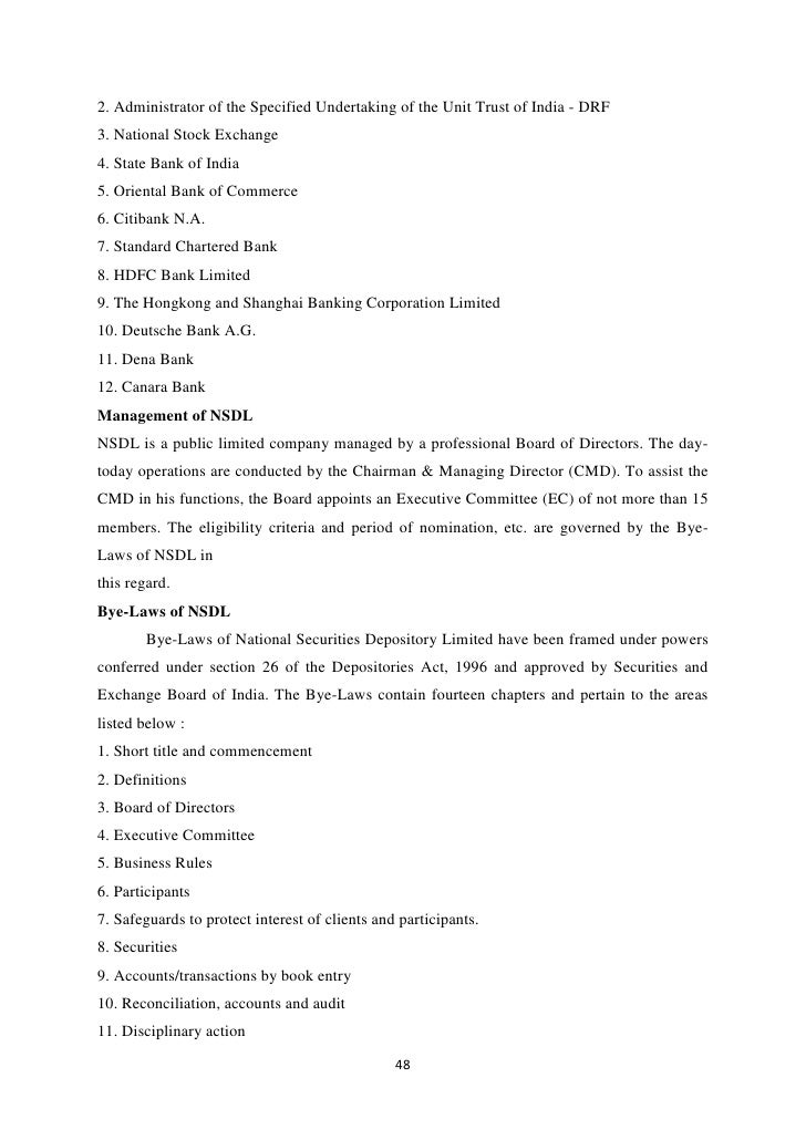 Depository system of stock trading in india