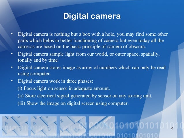 working of digital camera pdf