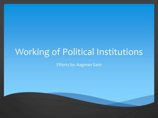 Working of Political Institutions
Efforts by: Aagman Saini
 