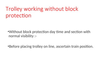 Working of Push Trolley, Lorry & Motor Trolley, Rail Dolly, Protection ...