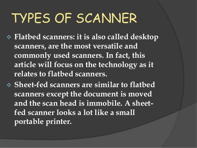 Working of scanner