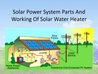 Solar Power System Parts And
Working Of Solar Water Heater
 