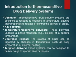 WORKING OF STIMULI RESPONSIVE DRUG DELIVERYSYSTEMS | PPTX