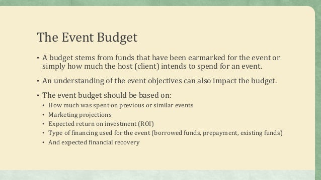 working on the event budget and timeline budget events