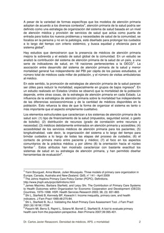 Primaria Health.pdf Densidad de Médicos, Atención Primaria de la Salud, y Mortalidad | PDF