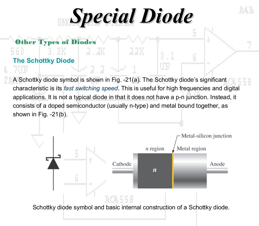 Working principle diode and special diode