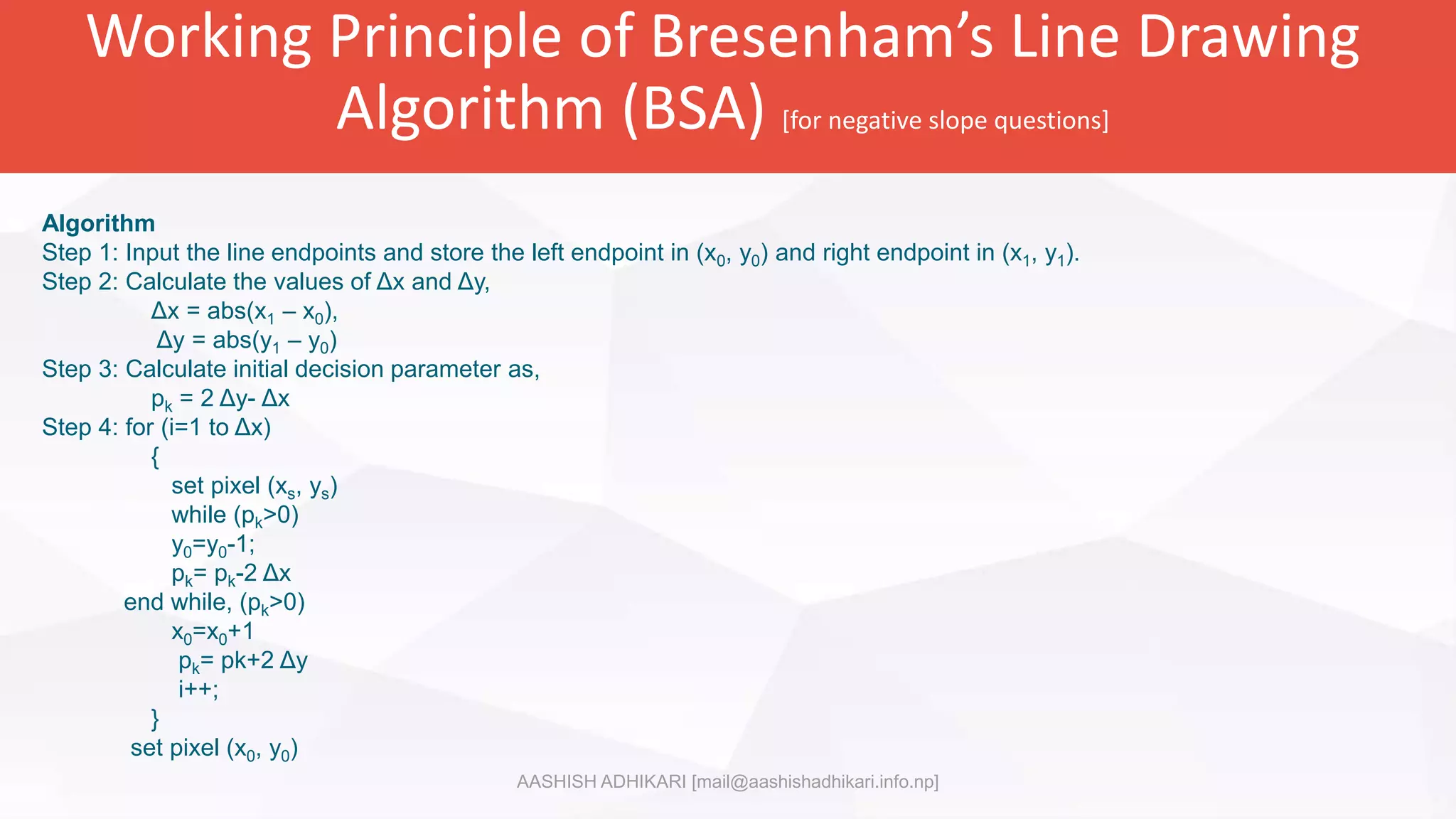 Working principle of dda and bresenham line drawing explaination with ...