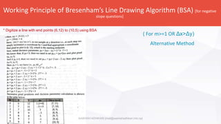 Working principle of dda and bresenham line drawing explaination with ...