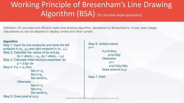 Working principle of dda and bresenham line drawing explaination with ...