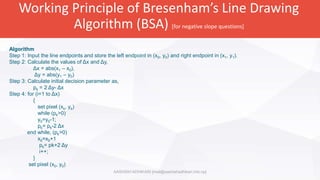 Working principle of dda and bresenham line drawing explaination with ...