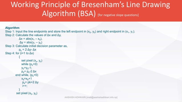 Working principle of dda and bresenham line drawing explaination with ...