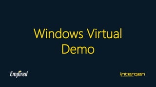 Windows Virtual
Demo
 