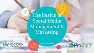 The basics of
Social Media
Management &
Marketing
Eunice Punzalan
 