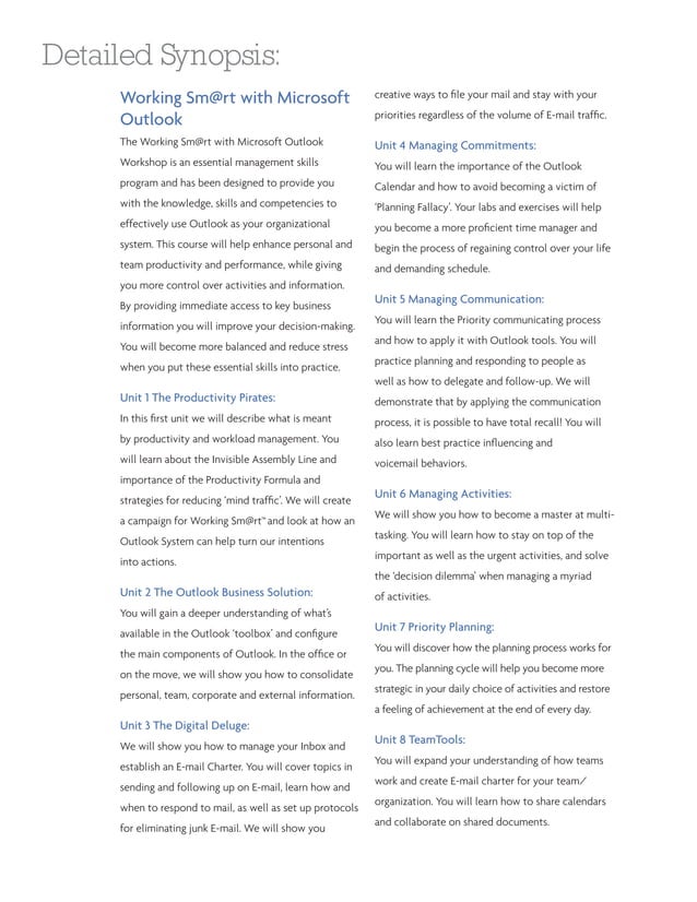 Working Smart With Microsoft Outlook PDF