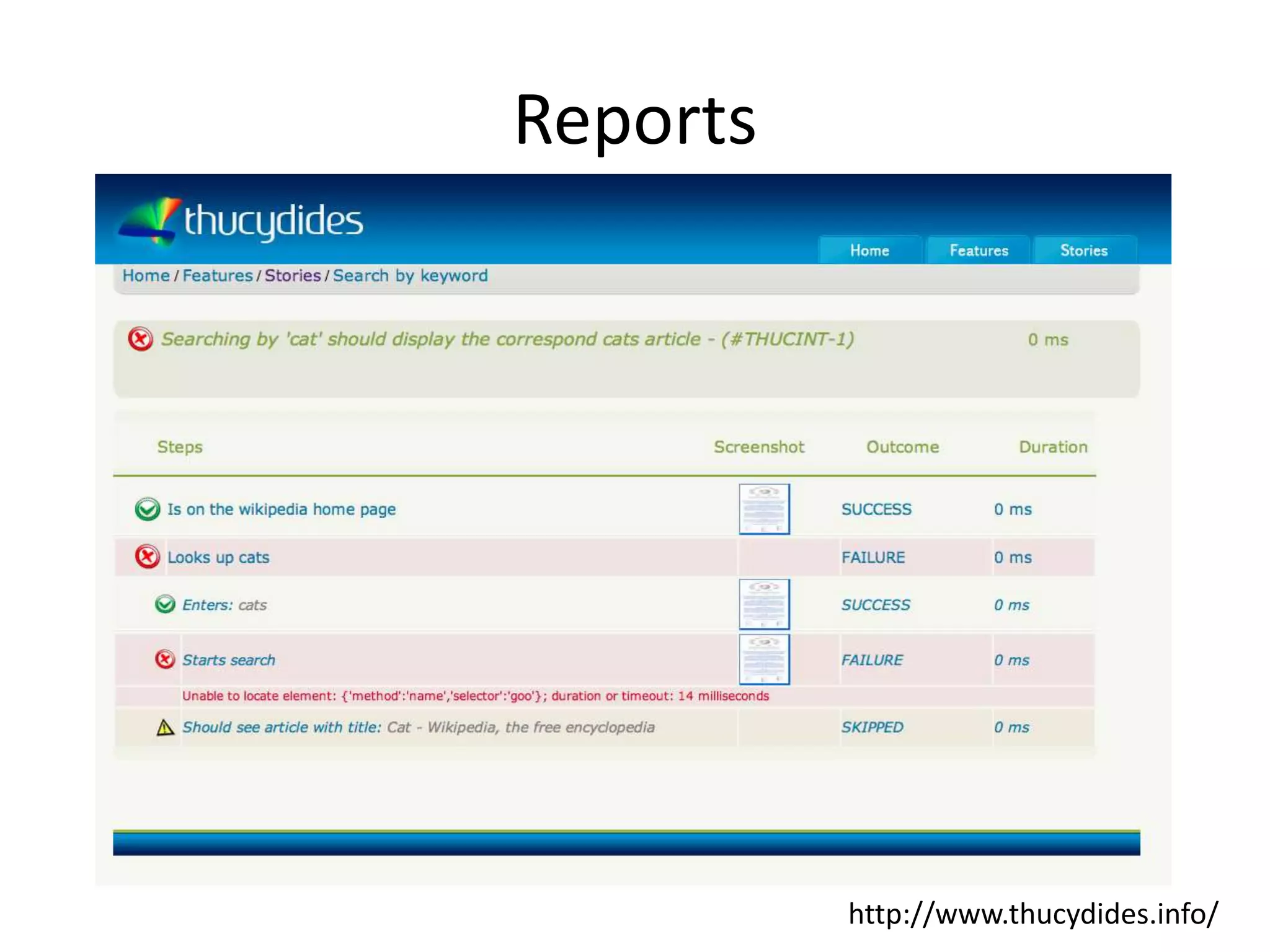 Reports http://www.thucydides.info/ 