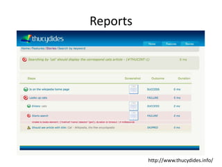 Reports




          http://www.thucydides.info/
 